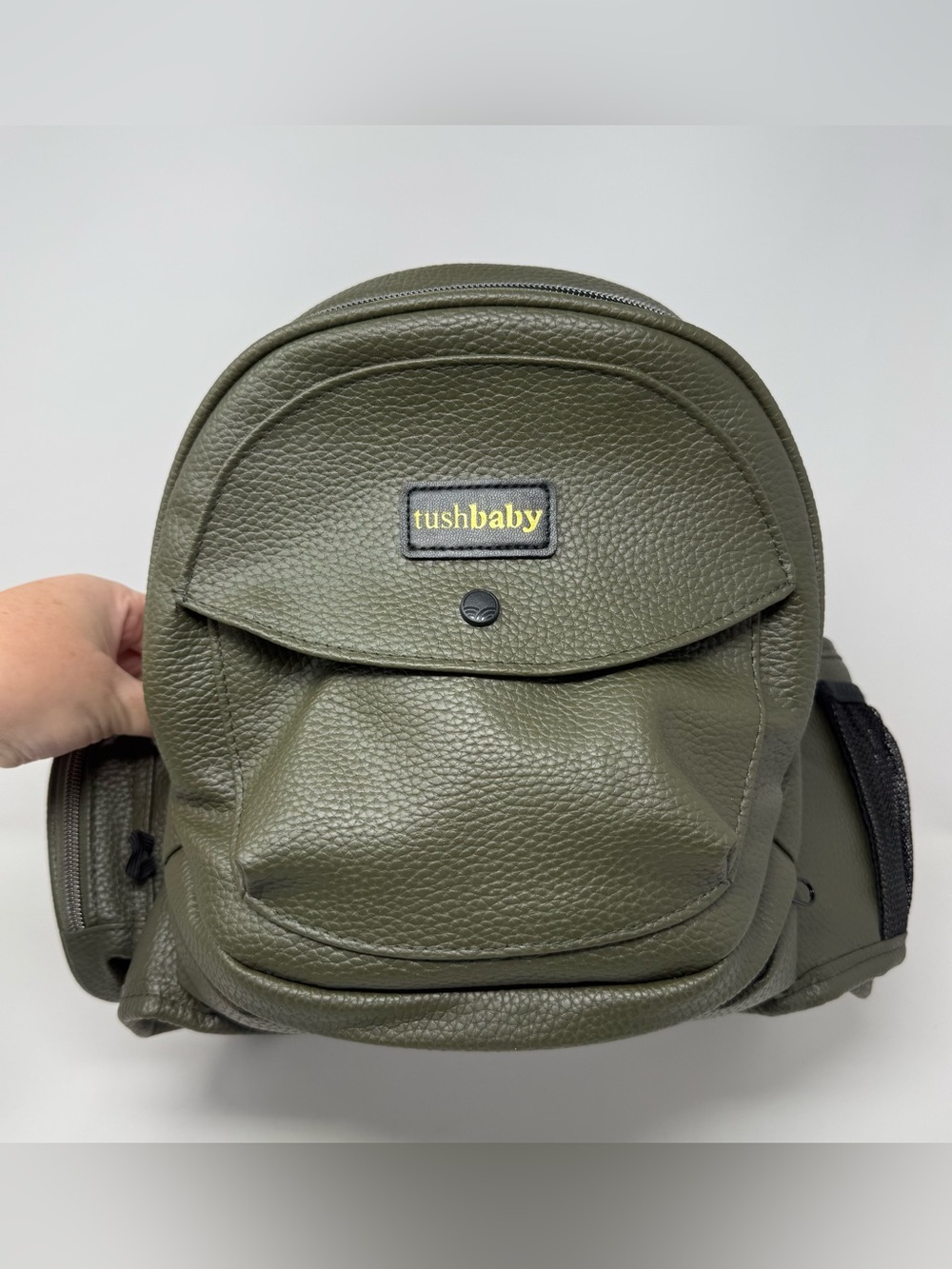 Tushbaby Olive Green Leather Hip Carrier